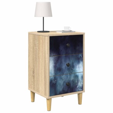 vidaXL Κομοδίνο RAALTE 2 τεμ. Sonoma Δρυς 36x33x60 εκ