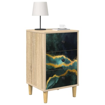 vidaXL Κομοδίνο WIJHE 2 τεμ. Sonoma Δρυς 36x33x60 εκ