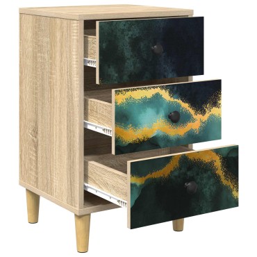 vidaXL Κομοδίνο WIJHE 2 τεμ. Sonoma Δρυς 36x33x60 εκ