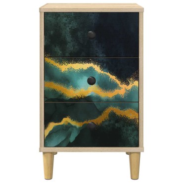 vidaXL Κομοδίνο WIJHE 2 τεμ. Sonoma Δρυς 36x33x60 εκ