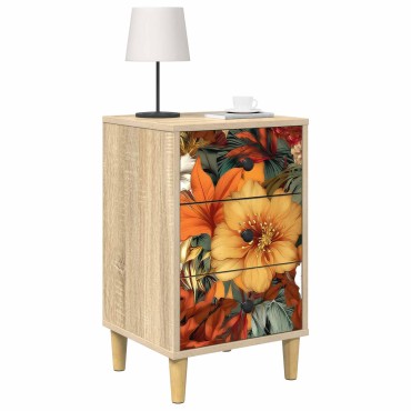 vidaXL Κομοδίνο GENNEP Sonoma Δρυς 36x33x60cm Επεξεργασμένο Ξύλο 1 τεμ.