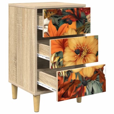 vidaXL Κομοδίνο GENNEP Sonoma Δρυς 36x33x60cm Επεξεργασμένο Ξύλο 1 τεμ.