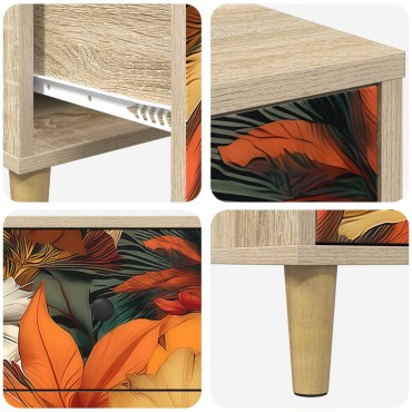 vidaXL Κομοδίνο GENNEP Sonoma Δρυς 36x33x60cm Επεξεργασμένο Ξύλο 1 τεμ.