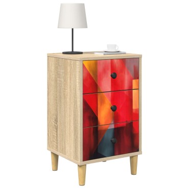 vidaXL Κομοδίνο HEESCH 2 τεμ. Sonoma Δρυς 36x33x60 εκ