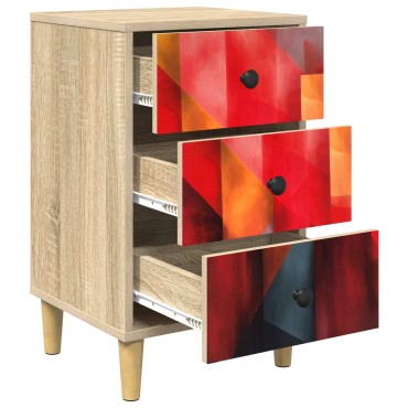 vidaXL Κομοδίνο HEESCH 2 τεμ. Sonoma Δρυς 36x33x60 εκ
