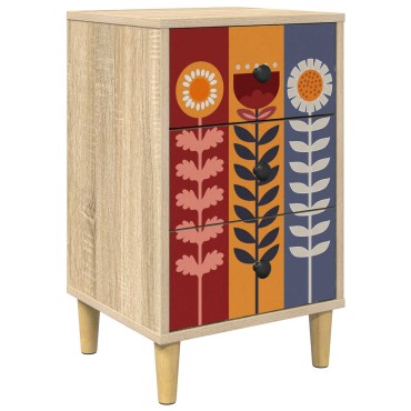 vidaXL Κομοδίνο ESSEN Sonoma Δρυς 36x33x60cm Επεξεργασμένο Ξύλο 1 τεμ.