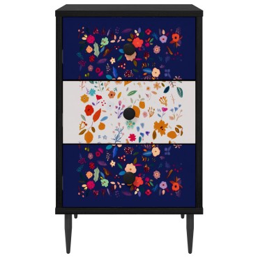 vidaXL Κομοδίνο MAINZ 2 τεμ. Μαύρη Δρυς 36x33x61cm