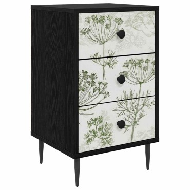 vidaXL Κομοδίνο GOTHA Μαύρη Δρυς 36x33x61cm Επεξεργασμένο Ξύλο 1 τεμ.