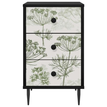 vidaXL Κομοδίνο GOTHA Μαύρη Δρυς 36x33x61cm Επεξεργασμένο Ξύλο 1 τεμ.