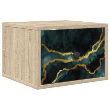 vidaXL Τοίχου κομοδίνο WIJHE Sonoma Δρυς 36x33x25cm 1 τεμ.