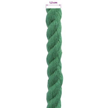 vidaXL Κωτόσχοινo 12 mm 50 m Πράσινο 100% Βαμβάκι