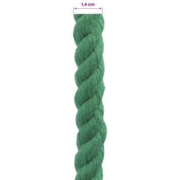 vidaXL Κωτόσχοινo 14 mm 25 m Πράσινο 100% Βαμβάκι