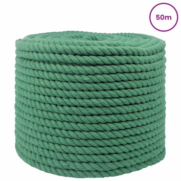 vidaXL Σχοινί Πράσινο 1,4 x 1,4 x 5000 εκ Βαμβάκι