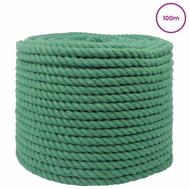 vidaXL Σχοινί Πράσινο 1,4 x 1,4 x 10000 εκ Βαμβάκι