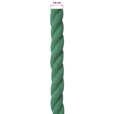 vidaXL Κωτόσχοινo 16 mm 25 m Πράσινο 100% Βαμβάκι