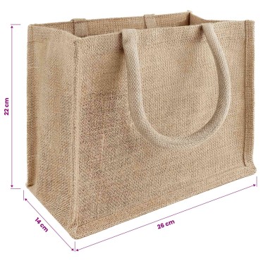 vidaXL Τσάντες από γιούτα 5 Φυσικό 26 x 22 x 14 εκ 100% Γιούτα Τοσσά