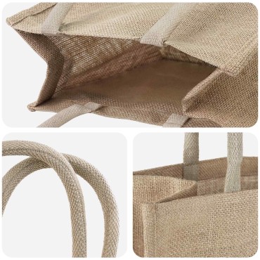 vidaXL Τσάντες από γιούτα 10 Φυσικό 26 x 22 x 14 εκ 100% Γιούτα Τοσσά