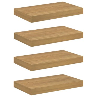 vidaXL Ράφι Τοίχου 4 τεμ. Καφέ 40x23,5x3,8cm Επεξεργασμένο Ξύλο