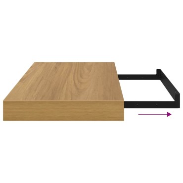 vidaXL Ράφι Τοίχου 4 τεμ. Καφέ 50x23,5x3,8cm Επεξεργασμένο Ξύλο