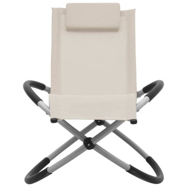 vidaXL Ξαπλώστρα Παιδική Κρεμ Ατσάλινη 60,5x121x59,5cm 1 τεμ.