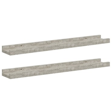 vidaXL Ράφια Τοίχου 2 τεμ. Γκρι Σκυροδέματος 60x9x3cm
