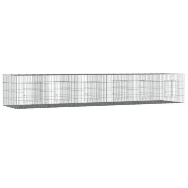 vidaXL Κλουβί Κουνελιών 6 Πάνελ 327x79x54 εκ. από Γαλβανισμένο Σίδερο