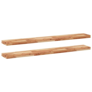 vidaXL Ράφια Πλωτά 2 τεμ. 140x20x4cm από Μασίφ Ξύλο Ακακίας με Φινίρισμα Λαδιού
