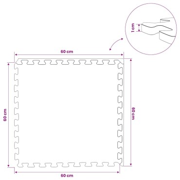 vidaXL Δάπεδα Προστασίας 24 τεμ. Μαύρα 8,64 μ² από Αφρώδες Υλικό EVA
