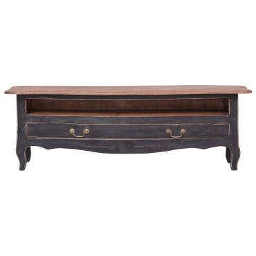 vidaXL Έπιπλο Τηλεόρασης Μαύρο 120x30x40cm από Μασίφ Μαόνι