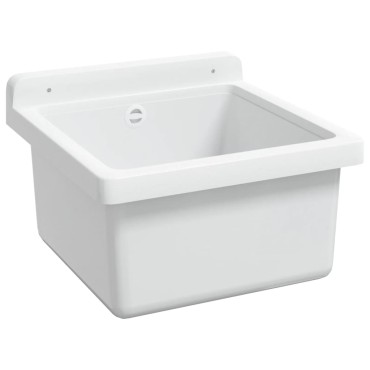 vidaXL Νιπτήρας Επίτοιχος Λευκός 40x40x24 εκ. από Ρητίνη