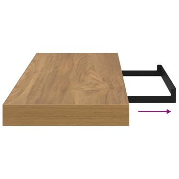 vidaXL Ράφι Τοίχου 4 τεμ. Καφέ 90x23,5x3,8cm Επεξεργασμένο Ξύλο