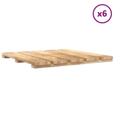 vidaXL Πλάκα Κατασκευής 6 τμχ. Καφέ 50 x 50 cm Πεύκο Καφέ Εγχύσεως