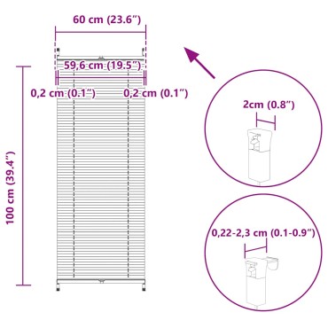 vidaXL Πλισέ ρόλερ σκίασης 60x100cm Κρεμ