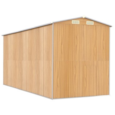 vidaXL Αποθήκη Κήπου Ανοιχτό καφέ 192x440x223 εκ. Γαλβανισμένο Ατσάλι