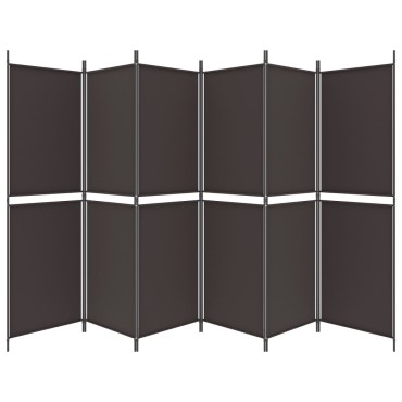 vidaXL Διαχωριστικό Δωματίου με 6 Πάνελ Καφέ 300x180cm από Ύφασμα 1 τεμ.