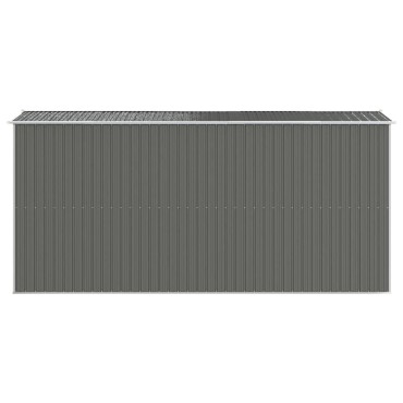 vidaXL Αποθήκη Κήπου Ανοιχτό γκρι 192x440x223 εκ. Γαλβανισμένο Ατσάλι