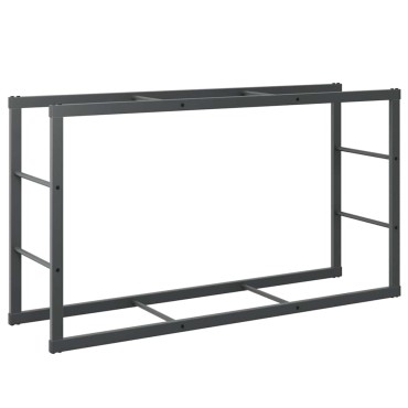 vidaXL Ράφι Καυσόξυλων Μαύρο 110x30x61 εκ. Ατσάλινο
