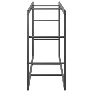 vidaXL Ράφι Καυσόξυλων Μαύρο 110x30x61 εκ. Ατσάλινο