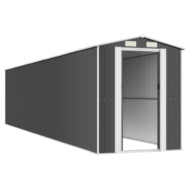 vidaXL Αποθήκη Κήπου Ανθρακί 192x938x223 εκ. Γαλβανισμένο Ατσάλι