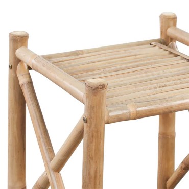 vidaXL Ραφιέρα Τετράγωνη με 3 Ράφια από Μπαμπού 35x35x81cm 1 τεμ.