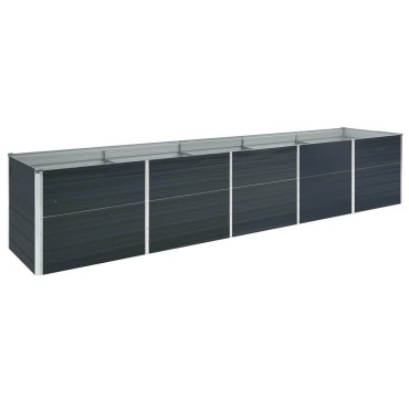 vidaXL Ζαρντινιέρα Υπερυψωμένη Ανθρακί 400x80x45 εκ. Γαλβαν. Χάλυβας