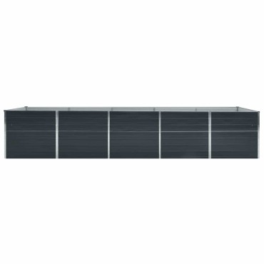 vidaXL Ζαρντινιέρα Υπερυψωμένη Ανθρακί 400x80x45 εκ. Γαλβαν. Χάλυβας