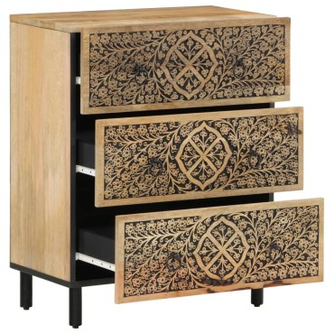 vidaXL Βοηθητικά Ντουλάπια 3 τεμ. 60x33x75cm από Μασίφ Ξύλο Μάνγκο