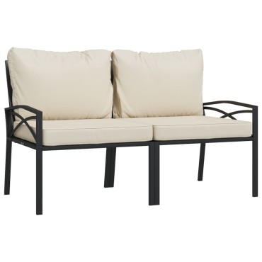 vidaXL Καρέκλες Κήπου 2 τεμ. 62x75x79cm Ατσάλινες Μαξιλάρια Χρ. Άμμου Διθέσιος