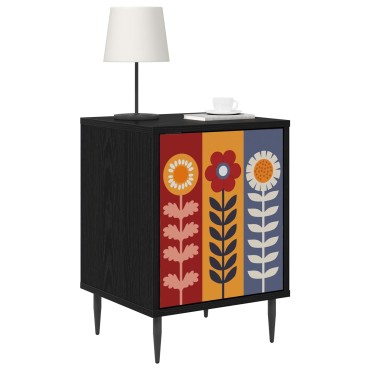 vidaXL Κομοδίνο ESSEN 2 τεμ. Μαύρη Δρυς 36x33x51cm