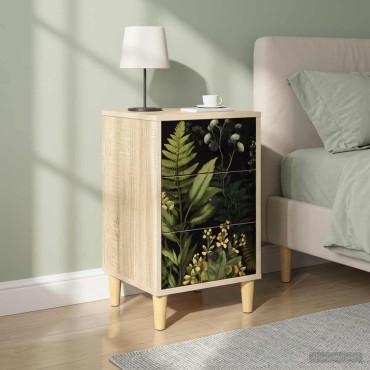 vidaXL Κομοδίνο RHENEN 2 τεμ. Sonoma Δρυς 36x33x60 εκ
