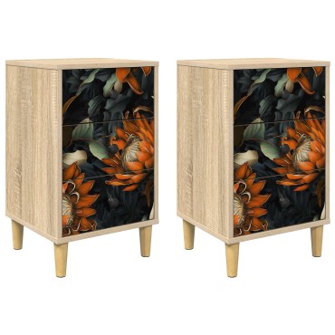 vidaXL Κομοδίνο LOCHEM 2 τεμ. Sonoma Δρυς 36x33x60 εκ