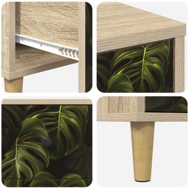 vidaXL Κομοδίνο ELBURG Sonoma Δρυς 36x33x60cm Επεξεργασμένο Ξύλο 1 τεμ.