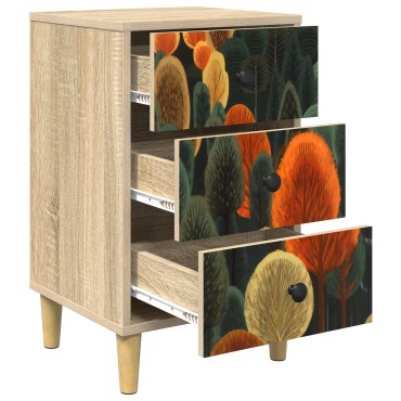 vidaXL Κομοδίνο ZAANDAM 2 τεμ. Sonoma Δρυς 36x33x60 εκ