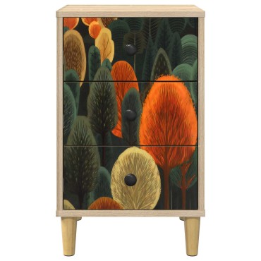 vidaXL Κομοδίνο ZAANDAM 2 τεμ. Sonoma Δρυς 36x33x60 εκ
